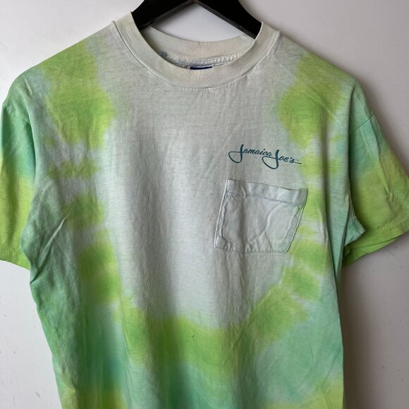 Vintage 90s Jamaica Joe's T Shirt Womens Green White Medium M USA Single Stitch - Picture 13 of 16